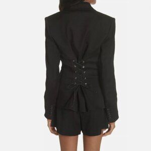 Veronica Beard Bentley Dickey Blazer Lace Up Corset Back Size 6